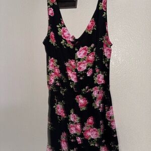Forever 21 Black and Pink Floral Mini Dress